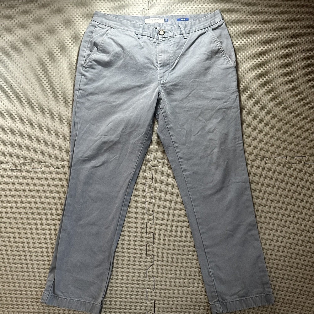 Men's Light Gray Chino Pants - Slim Fit